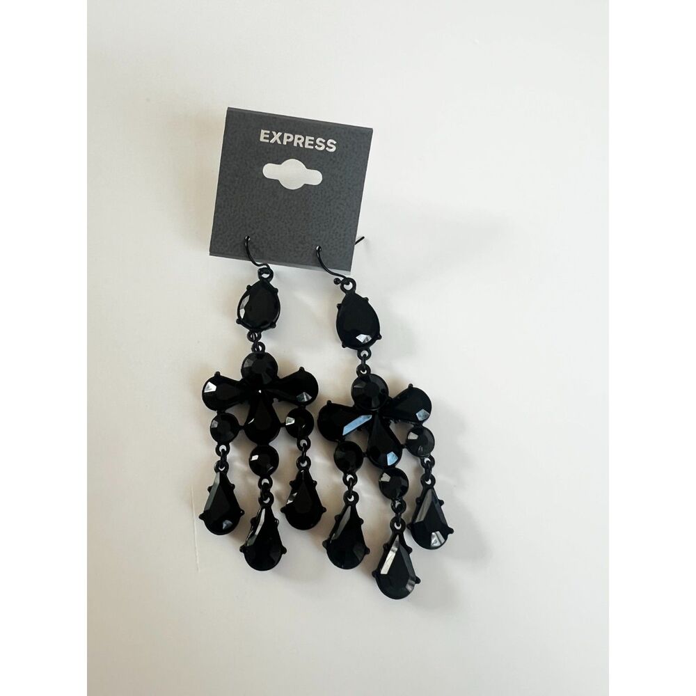 Express Black Chandelier Earrings